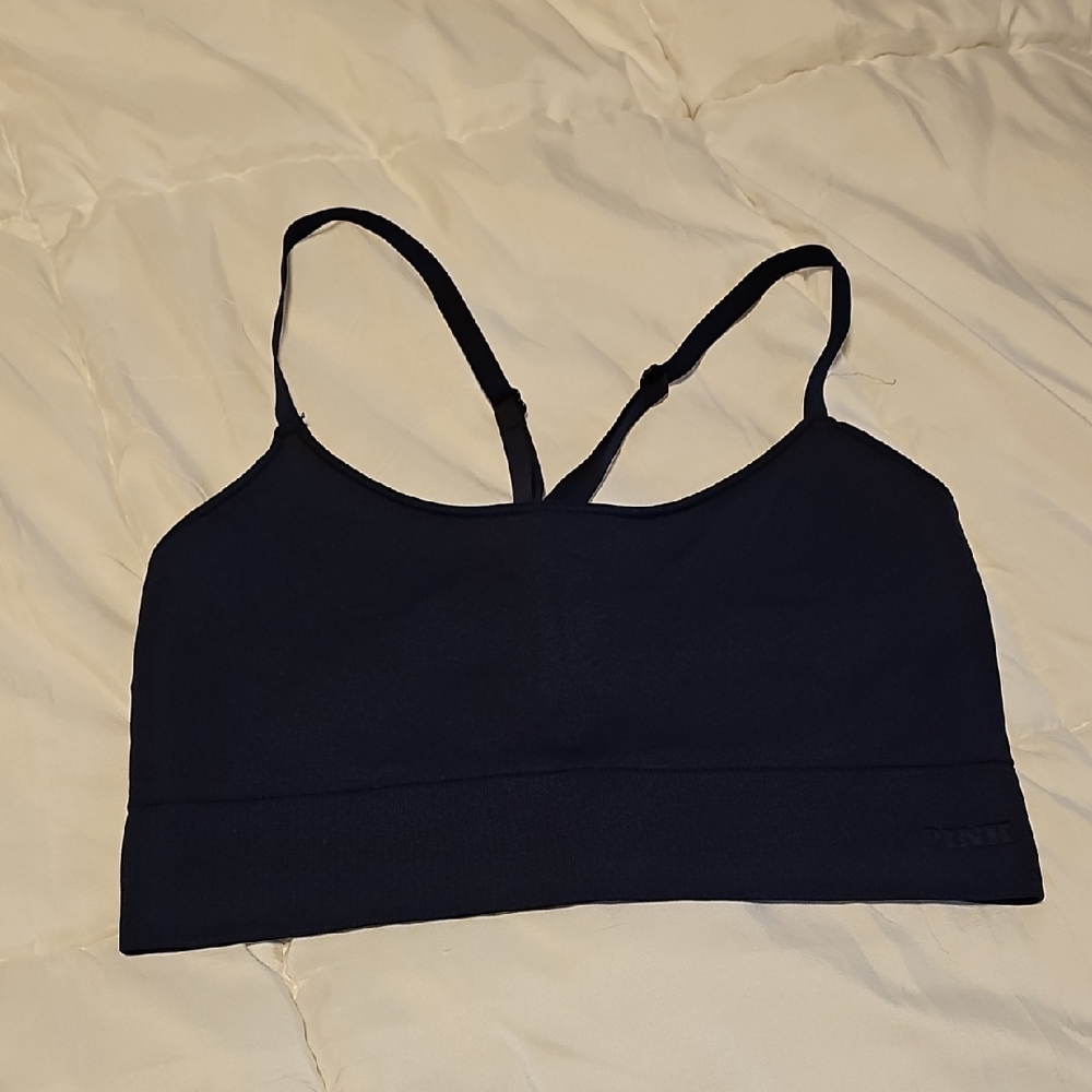 PINK Victoria's Secret Black Sports Bra with Racerback